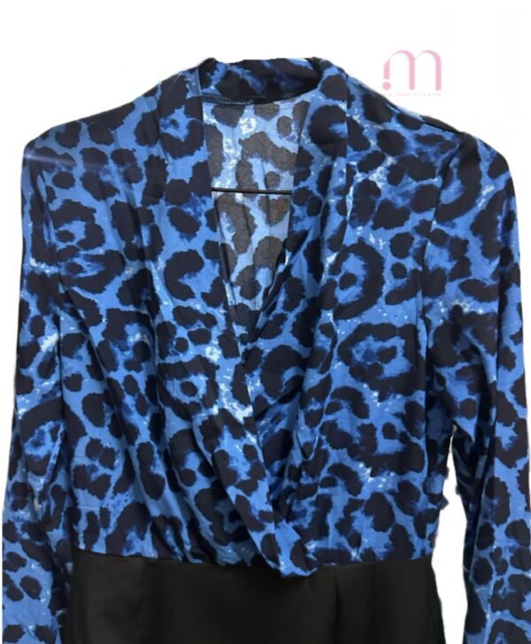 Robe NEUVE courte léopard bleu & noir - Taille XS - Image 2