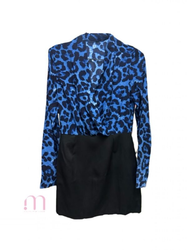 Robe NEUVE courte léopard bleu & noir - Taille XS