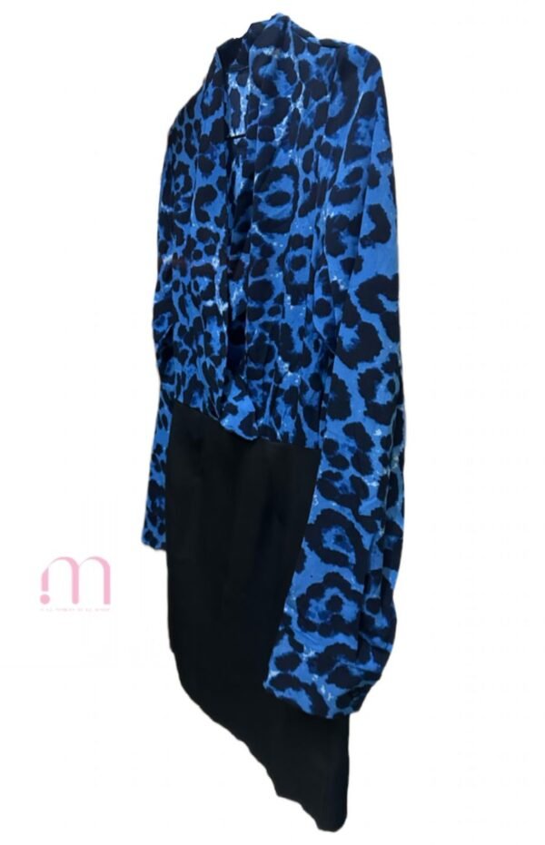Robe NEUVE courte léopard bleu & noir - Taille XS - Image 3