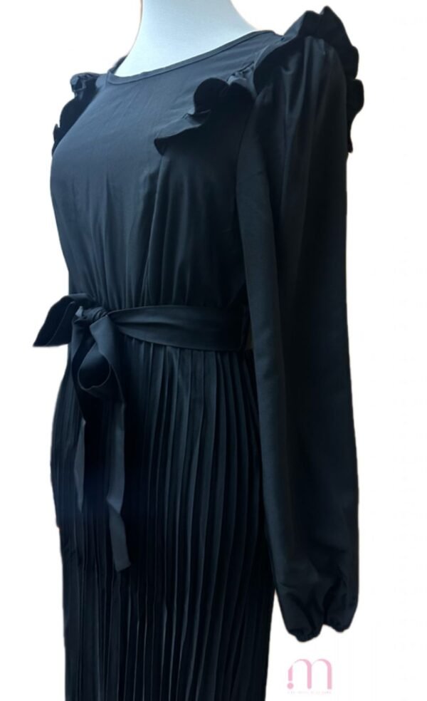 Robe longue noire plissée - Taille XS / S - Image 3