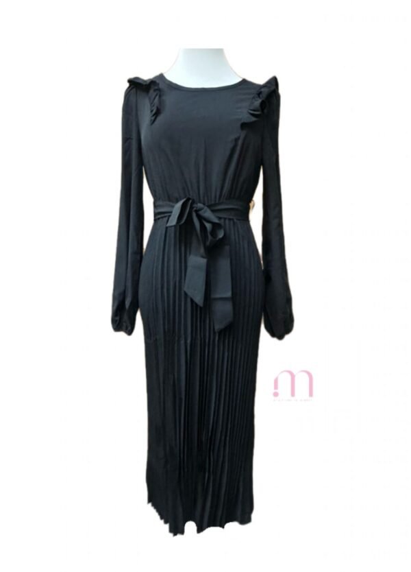 Robe longue noire plissée - Taille XS / S
