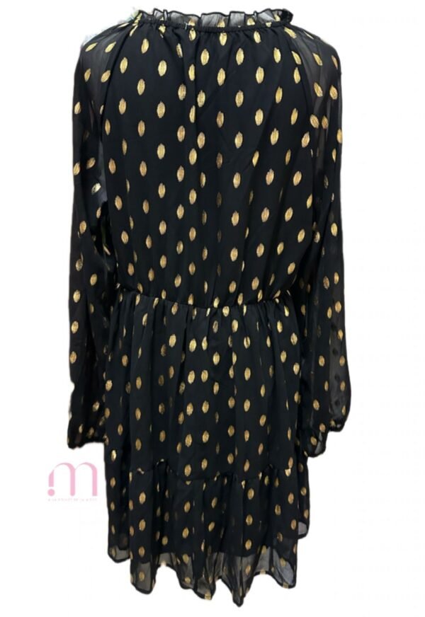 Robe mi-longue noire et dorée - Taille L - Image 4
