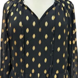 Alternative view of Robe mi-longue noire et dorée - Taille L