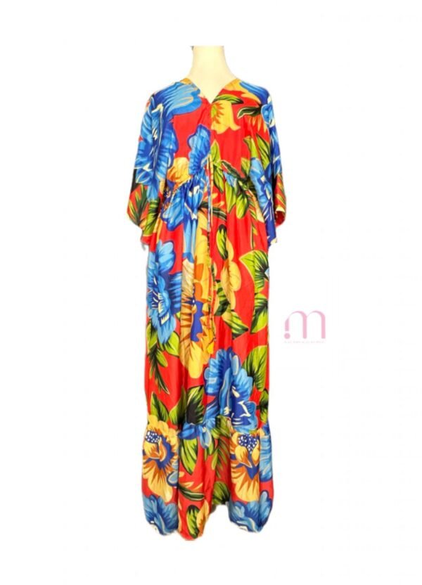 Robe longue fluide imprimé tropical - Taille L