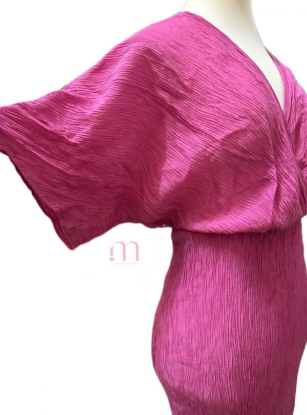 Robe longue plissée fuchsia - Taille S - Image 2