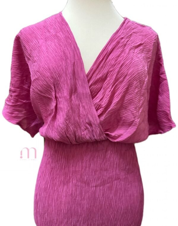 Robe longue plissée fuchsia - Taille S - Image 3