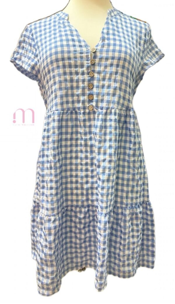 Robe à carreaux bleu & blanc - Taille S - Image 4