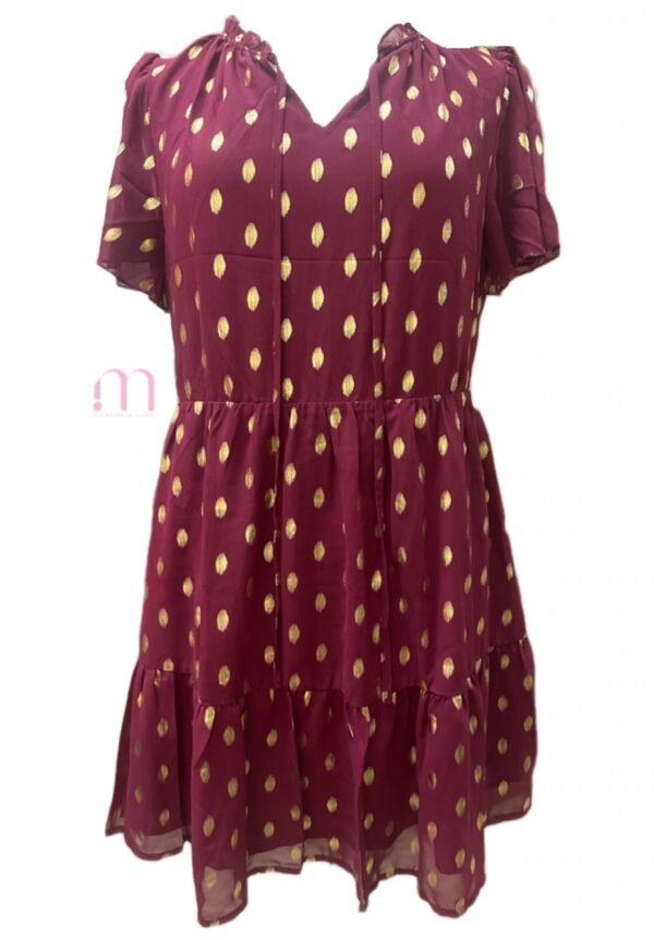 Robe Oversize Bordeaux + Or - Taille S - Image 2