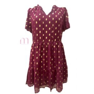 Robe Oversize Bordeaux + Or - Taille S