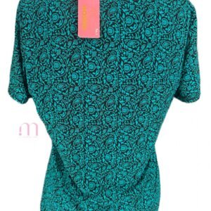 Alternative view of Blouse Courte Turquoise & Noir – Taille M/L