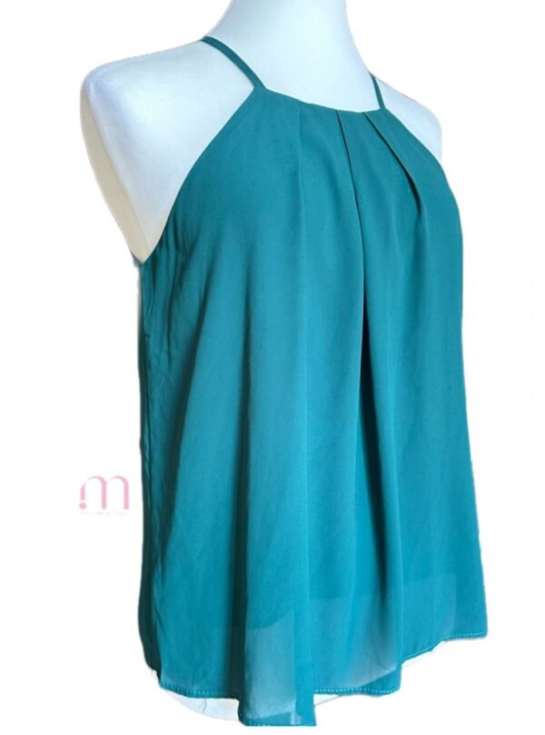 Blouse légère à fines bretelles – Vert chic - Taille S - Image 2