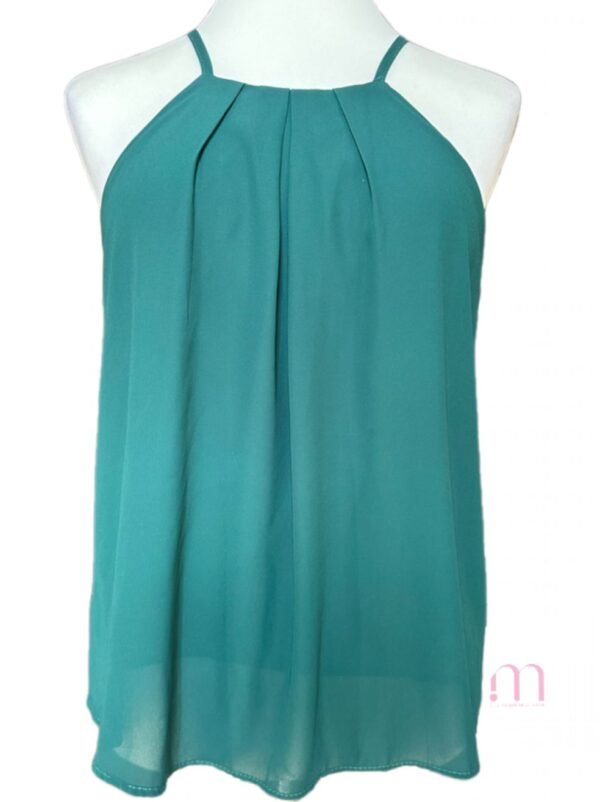 Blouse légère à fines bretelles – Vert chic - Taille S - Image 4