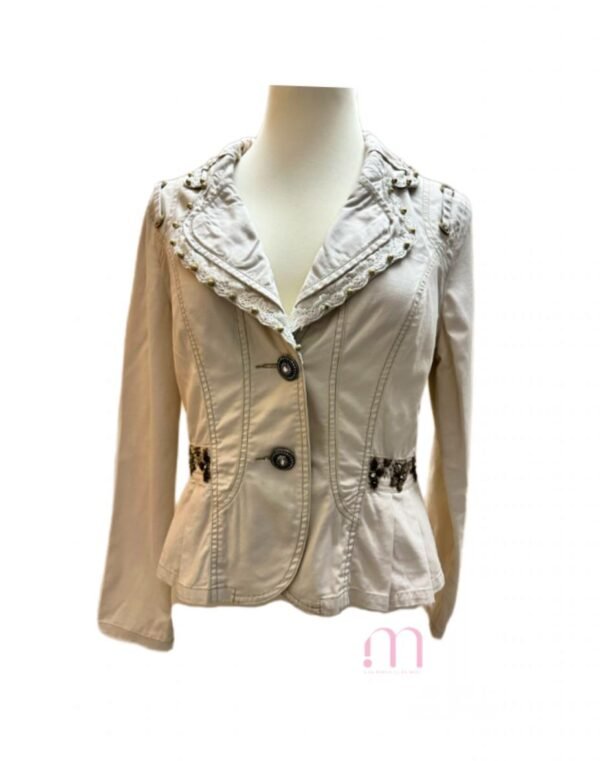 Veste beige à détails perlés - Taille S (36/38)