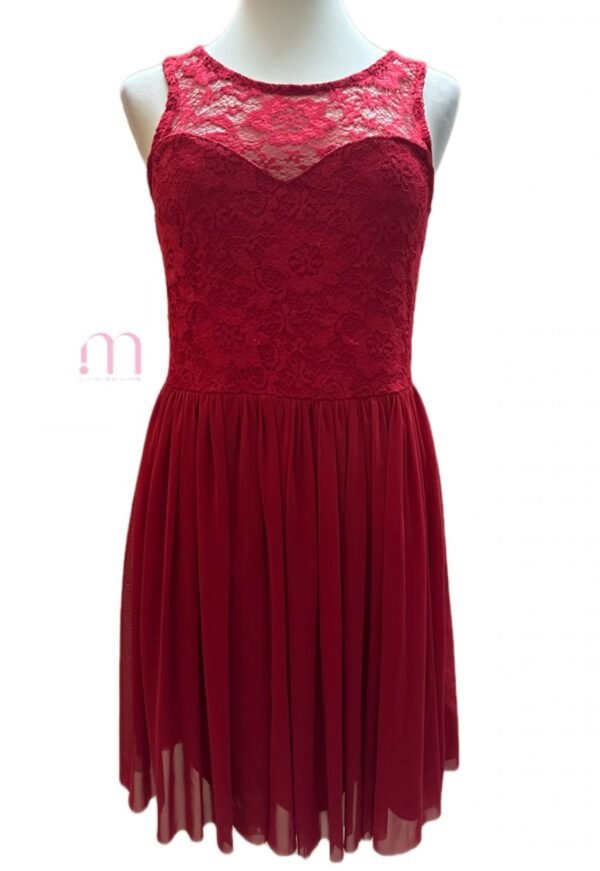 Robe Rouge Dentelle - Taille M - Image 4