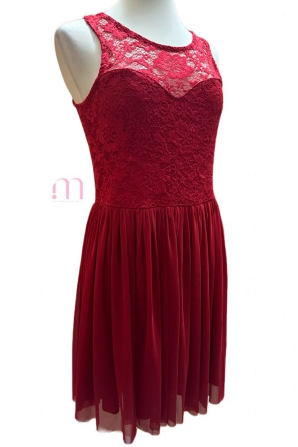 Robe Rouge Dentelle - Taille M - Image 3