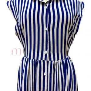Longue robe sans manches à rayures bleues - Taille S