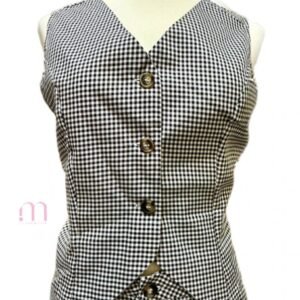 Ensemble pantalon + blazer sans manches à carreaux - Taille XL / 44