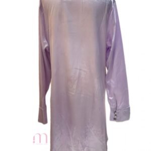 Alternative view of Robe-chemise satinée mauve - Taille L