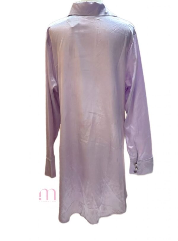 Robe-chemise satinée mauve - Taille L - Image 2