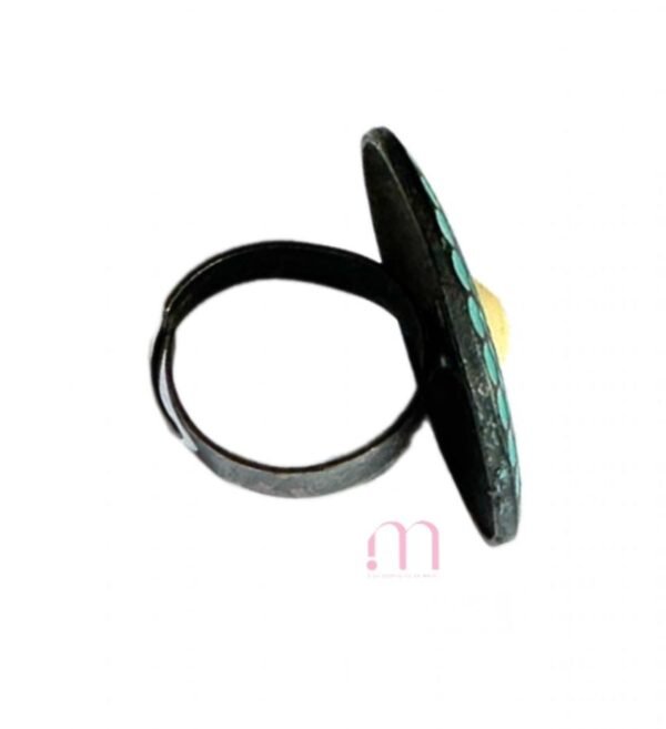 Bague ronde turquoise - Image 3