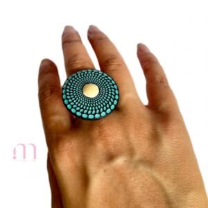 Bague ronde turquoise