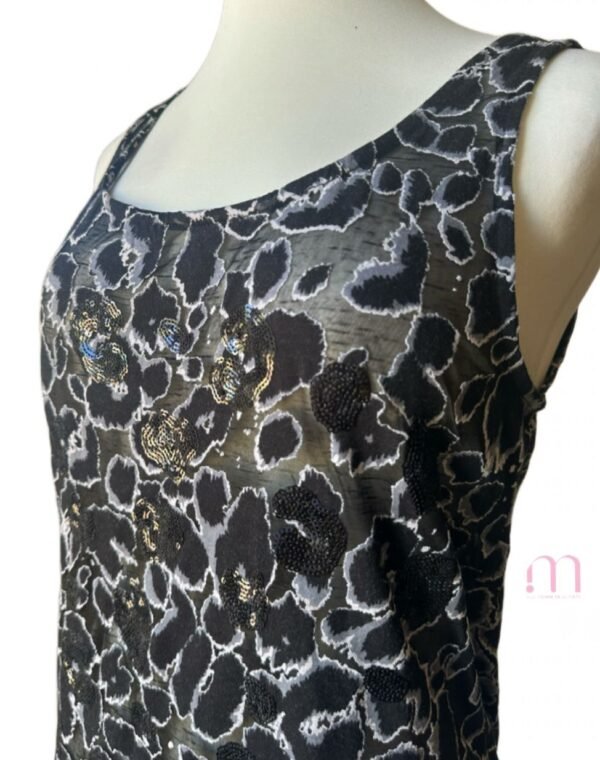 Haut Léopard Noir et Gris - Taille M/L - Image 2