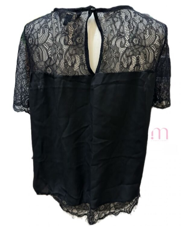Haut Noir avec Dentelle - Taille EUR 44 /XL - Image 2