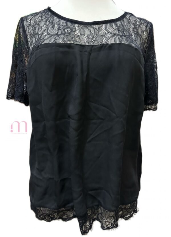 Haut Noir avec Dentelle - Taille EUR 44 /XL - Image 4