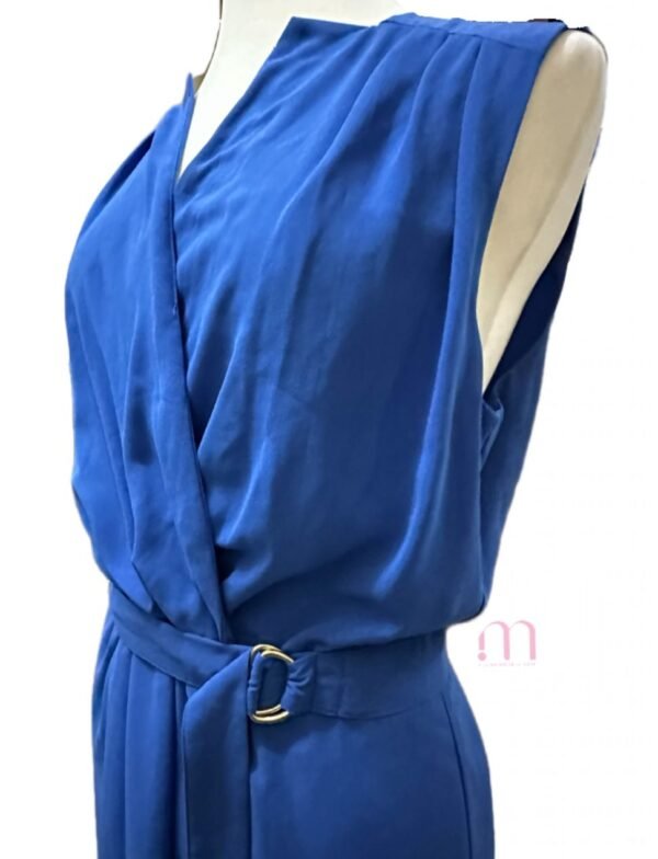 Robe style cache-cœur bleu royal avec ceinture - Taille EUR42 /M - Image 2