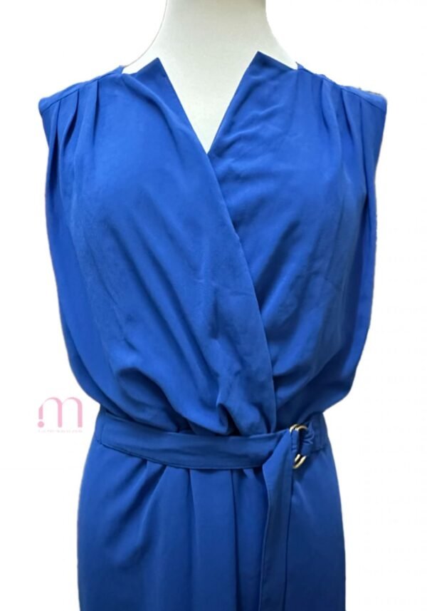 Robe style cache-cœur bleu royal avec ceinture - Taille EUR42 /M - Image 4