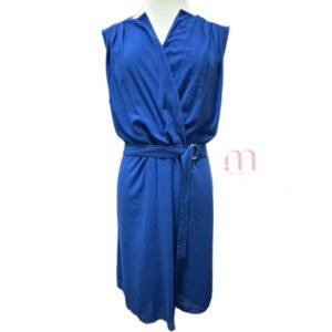 Robe style cache-cœur bleu royal avec ceinture - Taille EUR42 /M
