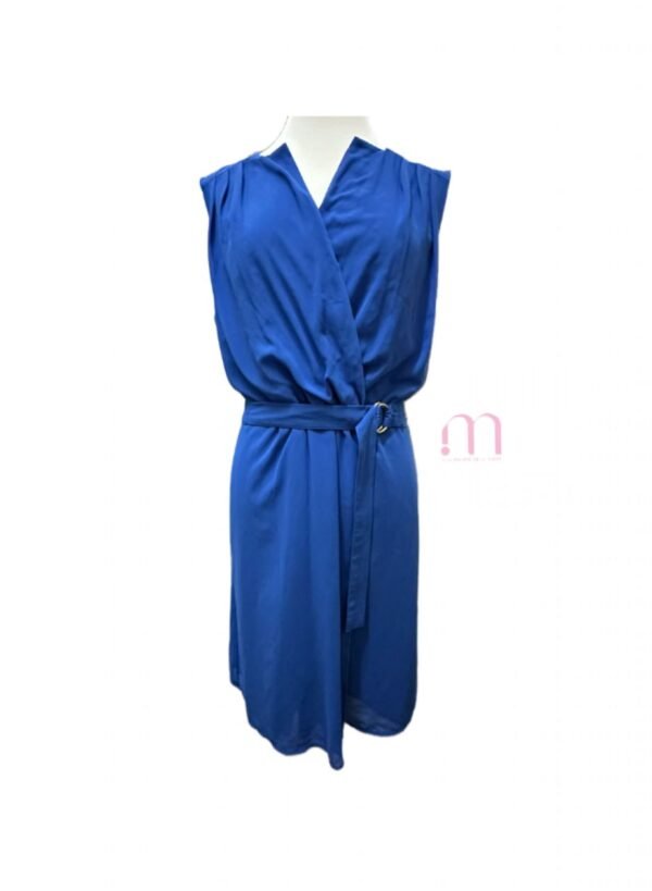 Robe style cache-cœur bleu royal avec ceinture - Taille EUR42 /M