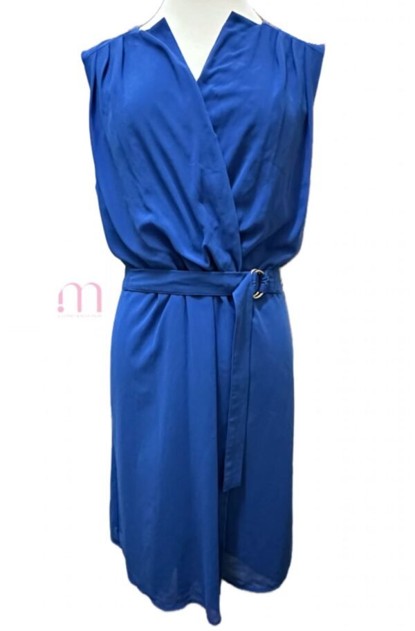 Robe style cache-cœur bleu royal avec ceinture - Taille EUR42 /M - Image 6
