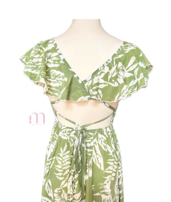 Robe Longue Verte et Blanche - Taille XS / S - Image 3