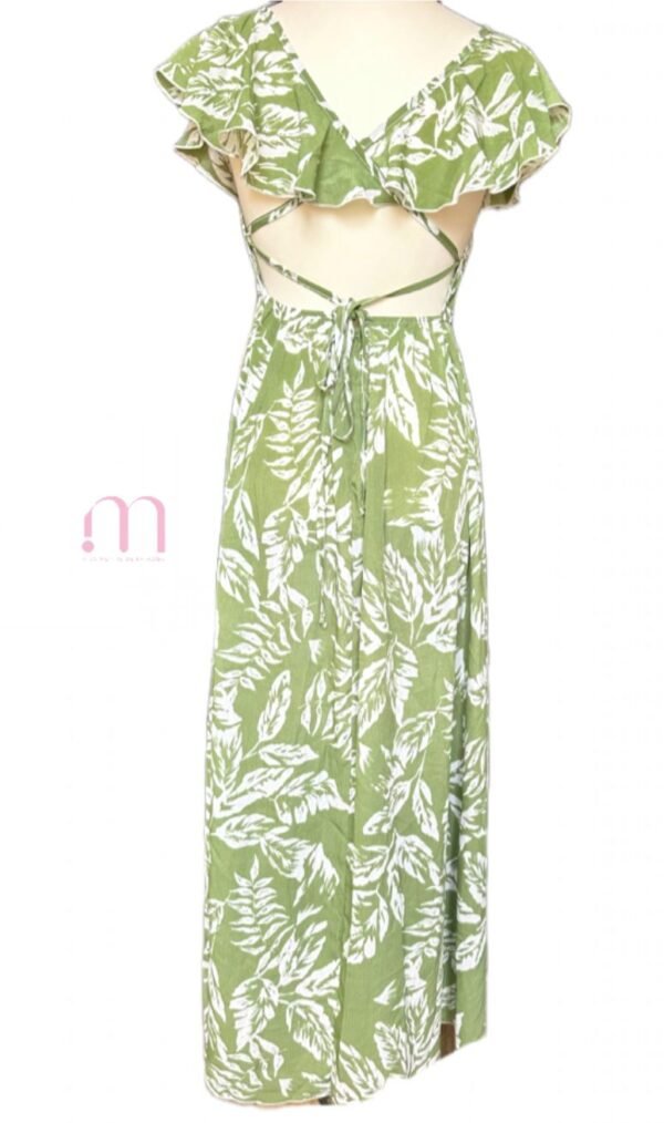 Robe Longue Verte et Blanche - Taille XS / S - Image 7