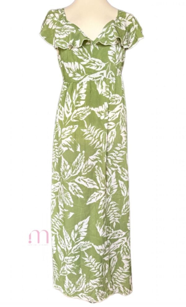Robe Longue Verte et Blanche - Taille XS / S - Image 2